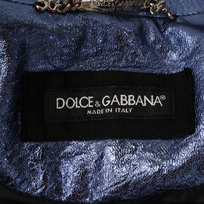 DOLCE&GABBANA ドルチェアンドガッバーナ 【美品/国内正規】OO-G9NT0Z ラムレザー ロゴエンブレム スカジャン ジャケット