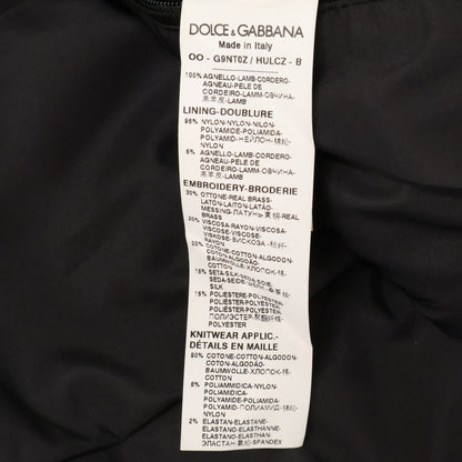 DOLCE&GABBANA ドルチェアンドガッバーナ 【美品/国内正規】OO-G9NT0Z ラムレザー ロゴエンブレム スカジャン ジャケット