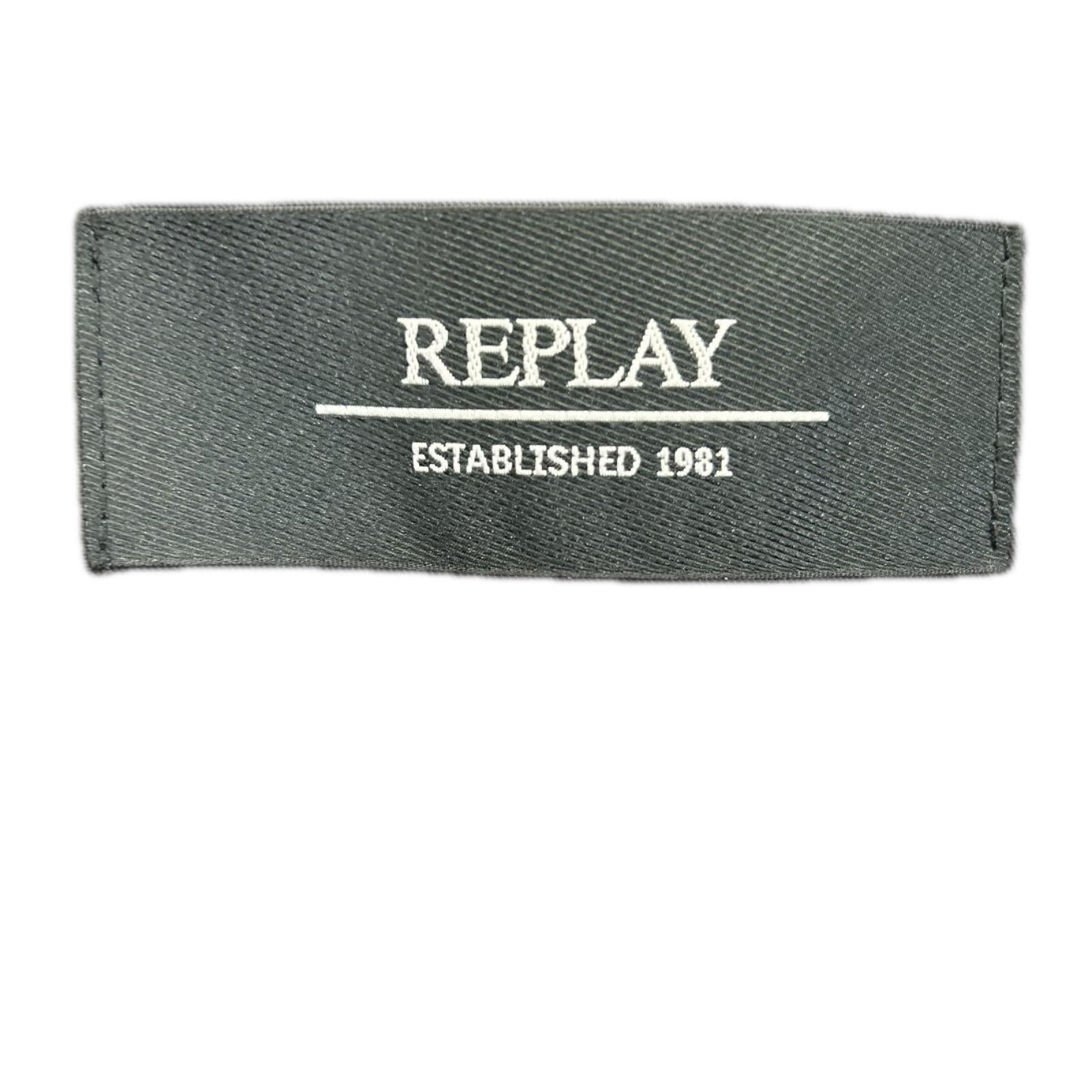 Replay リプレイ ブラック ラムレザー ダブルライダースジャケット ジャケット