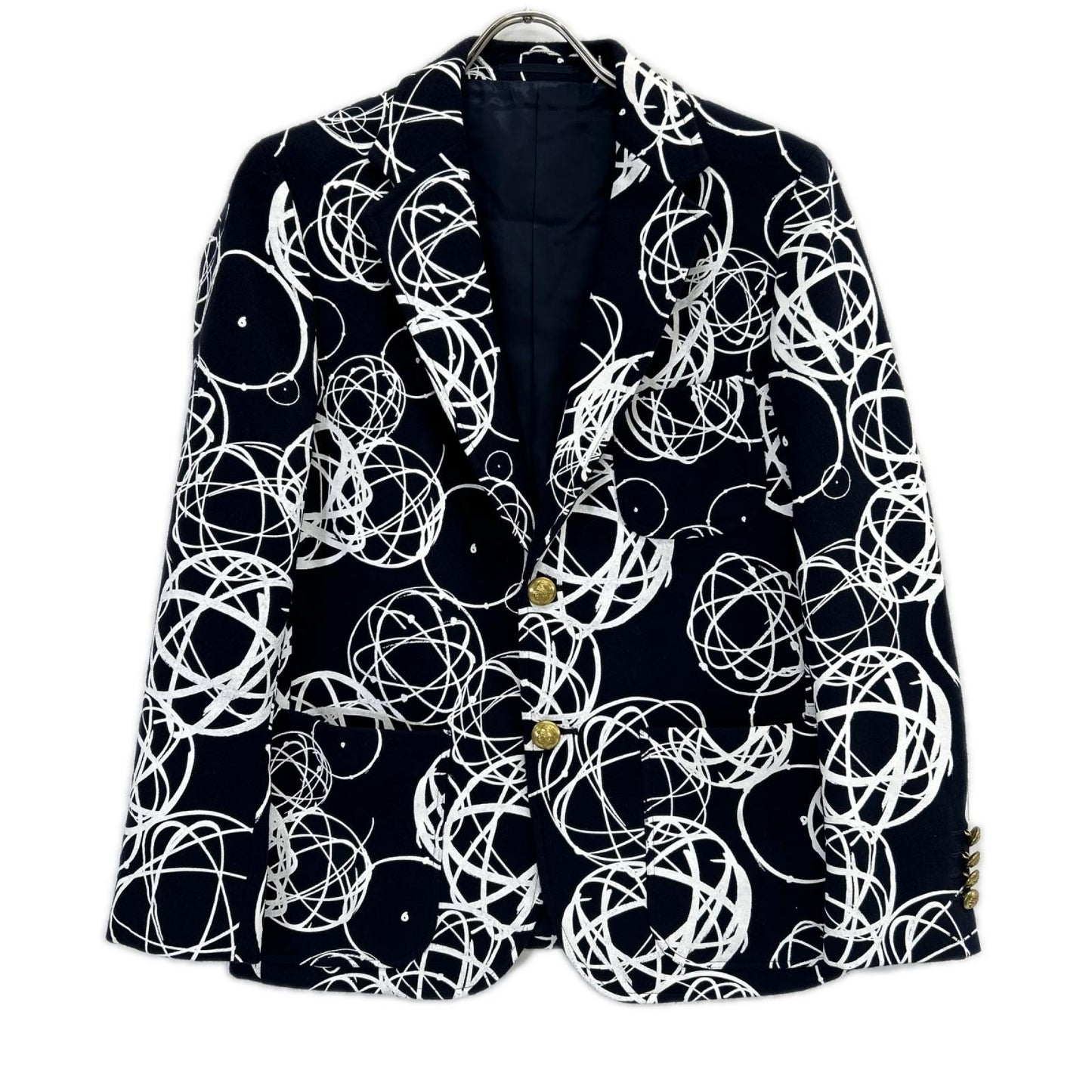 UNITED ARROWS ユナイテッドアローズ 【FUTURA FOR NIGOLD by UNITED ARROWS】5552-299-0041 ネイビー アトミックパターデザイン フランネル ジャケット ジャケット