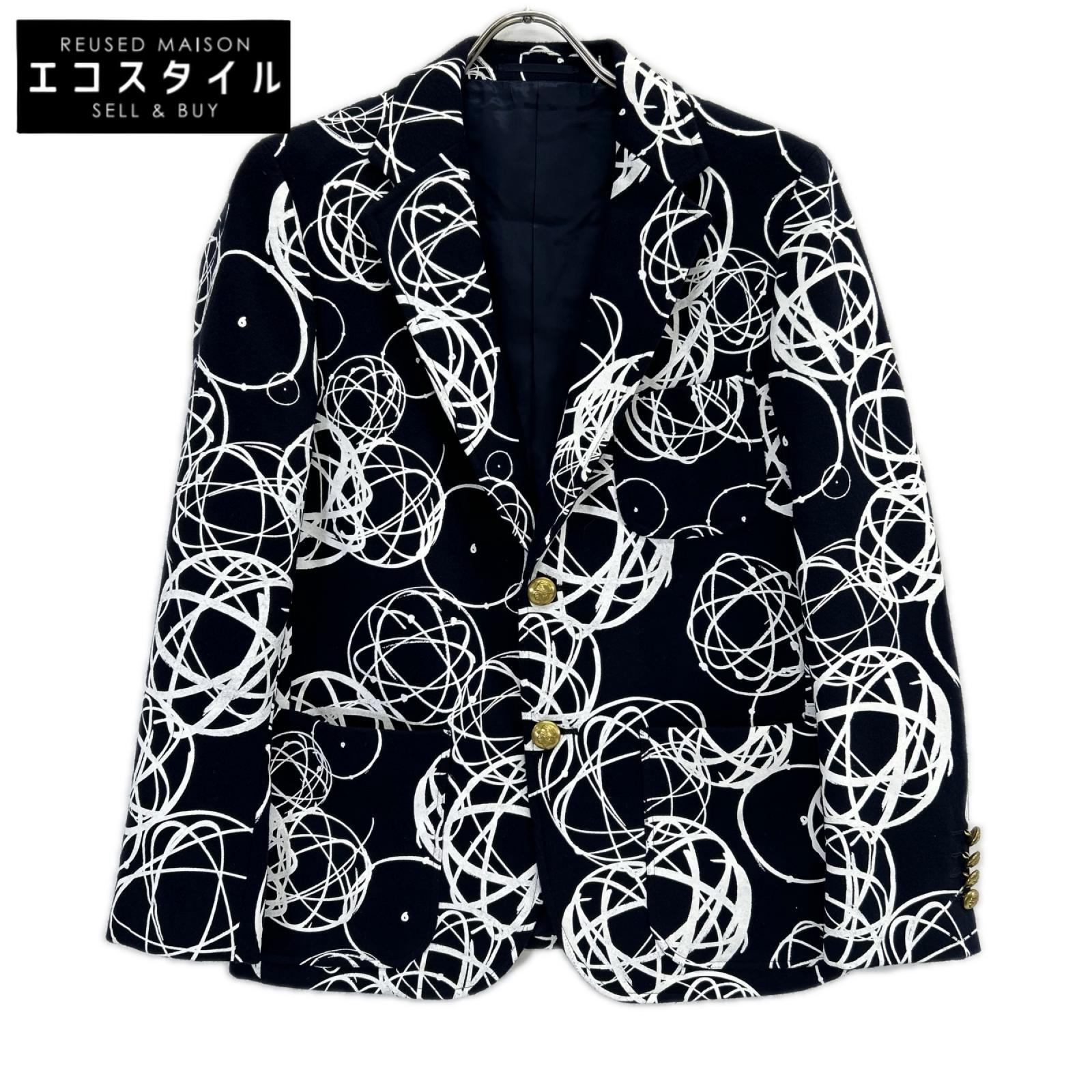 UNITED ARROWS ユナイテッドアローズ 【FUTURA FOR NIGOLD by UNITED ARROWS】5552-299-0041 ネイビー アトミックパターデザイン フランネル ジャケット ジャケット