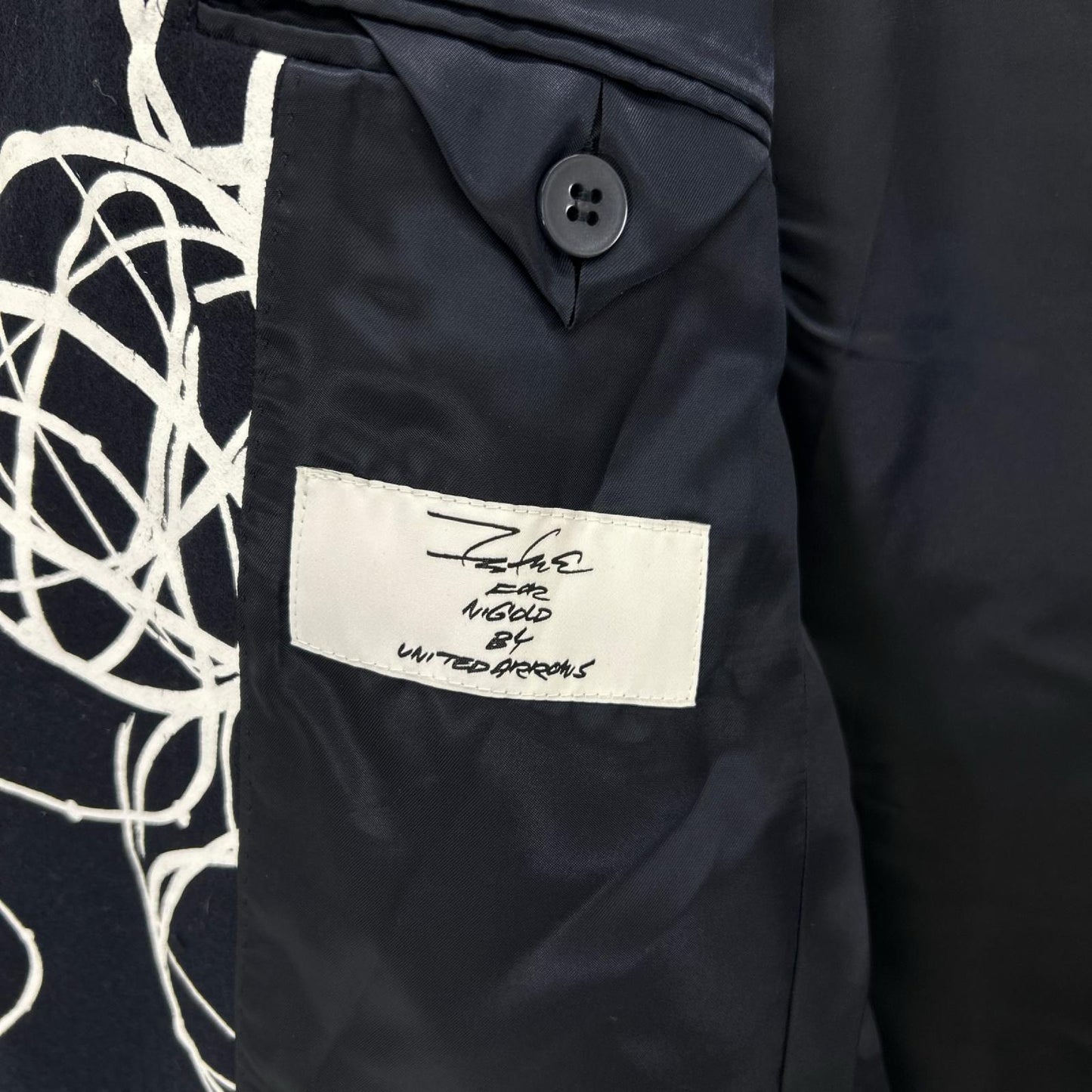 UNITED ARROWS ユナイテッドアローズ 【FUTURA FOR NIGOLD by UNITED ARROWS】5552-299-0041 ネイビー アトミックパターデザイン フランネル ジャケット ジャケット
