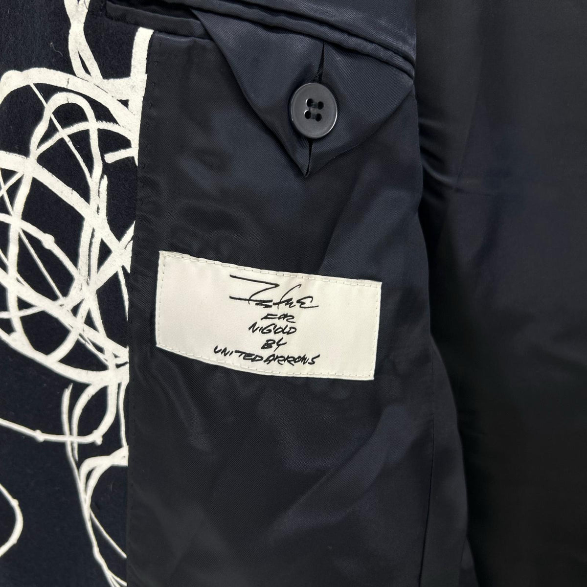 UNITED ARROWS ユナイテッドアローズ 【FUTURA FOR NIGOLD by UNITED ARROWS】5552-299-0041 ネイビー アトミックパターデザイン フランネル ジャケット ジャケット