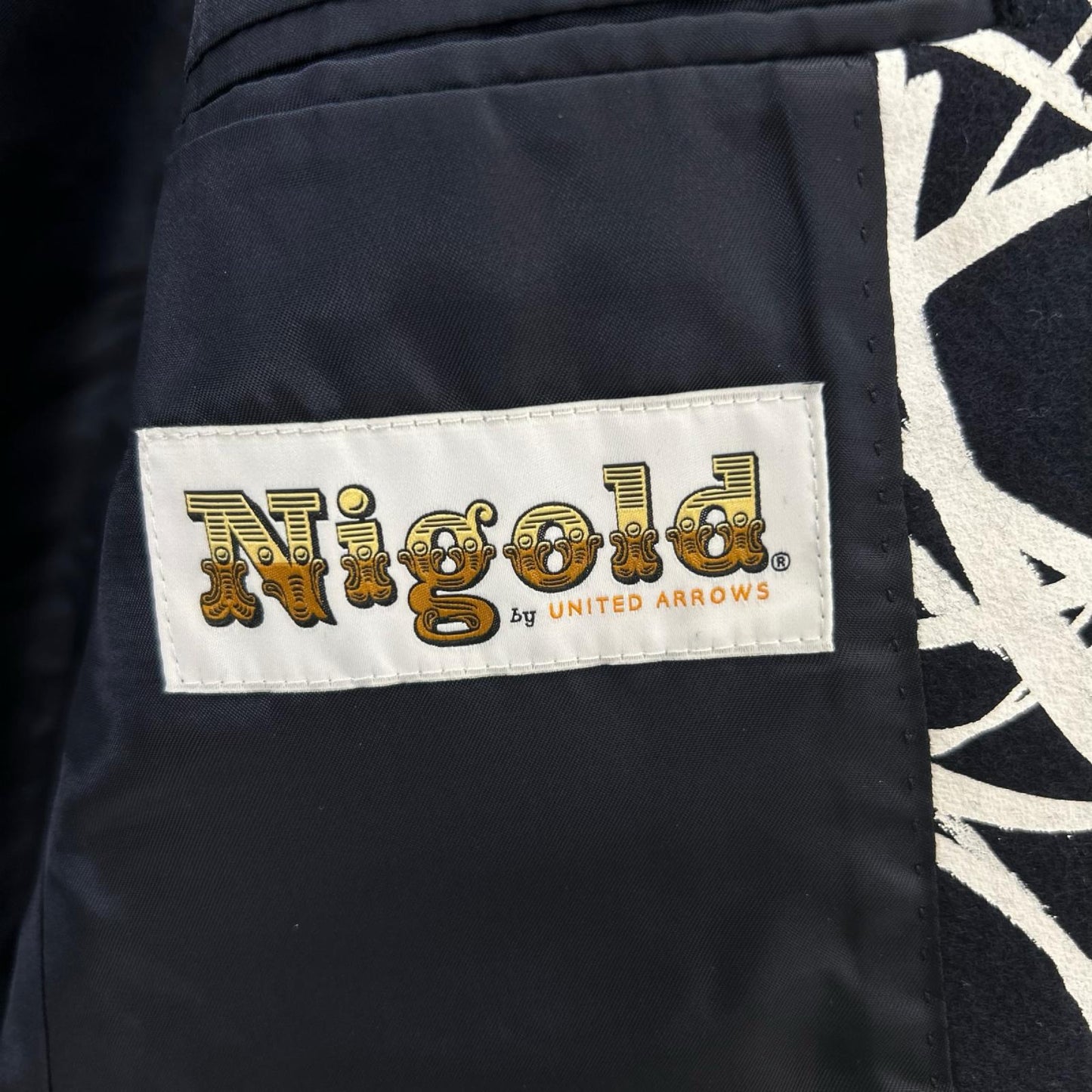 UNITED ARROWS ユナイテッドアローズ 【FUTURA FOR NIGOLD by UNITED ARROWS】5552-299-0041 ネイビー アトミックパターデザイン フランネル ジャケット ジャケット