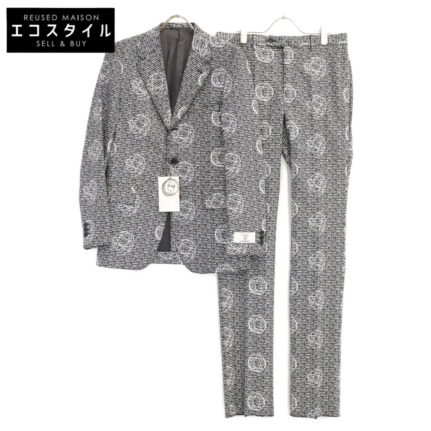 UNITED ARROWS ユナイテッドアローズ FUTURA FOR NIGOLD by UNITED ARROWS【新品同様】5552-259-0005 TRO 3B SUIT 総柄 段返り3Bシングルスーツ スーツ セットアップ