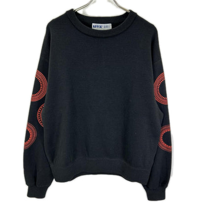 AFFIX アフィックス ブラック ウール混 TACH TUNING KNIT セーター トップス