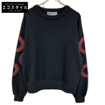 AFFIX アフィックス ブラック ウール混 TACH TUNING KNIT セーター トップス