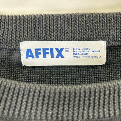 AFFIX アフィックス ブラック ウール混 TACH TUNING KNIT セーター トップス