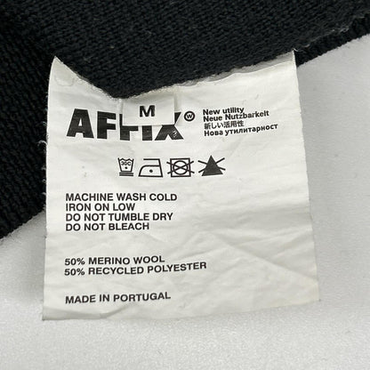 AFFIX アフィックス ブラック ウール混 TACH TUNING KNIT セーター トップス