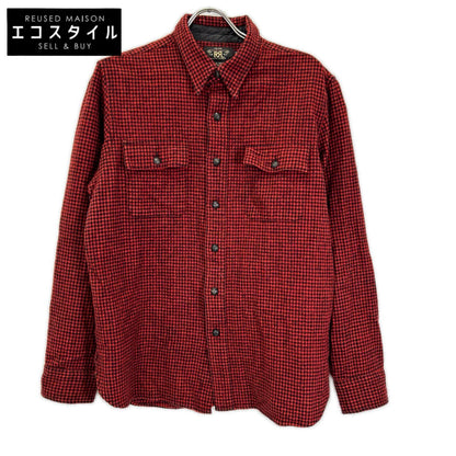 RRL ダブルアールエル レッド 一つ星 ウール チェック エルボーパッチ ワークシャツ トップス