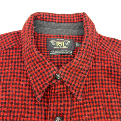 RRL ダブルアールエル レッド 一つ星 ウール チェック エルボーパッチ ワークシャツ トップス