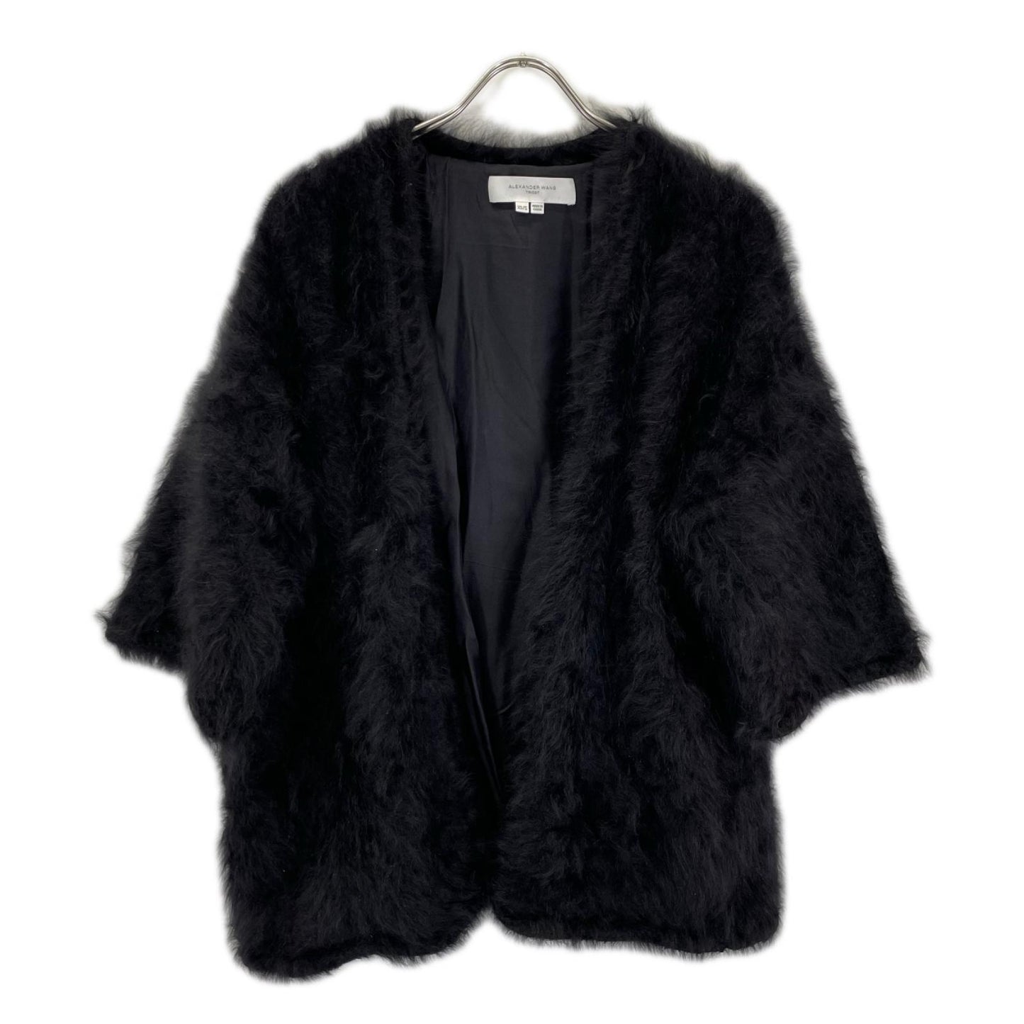 ALEXANDER WANG アレキサンダーワン ブラック アンゴラ ショートコート シャギーニット カーディガン ジャケット