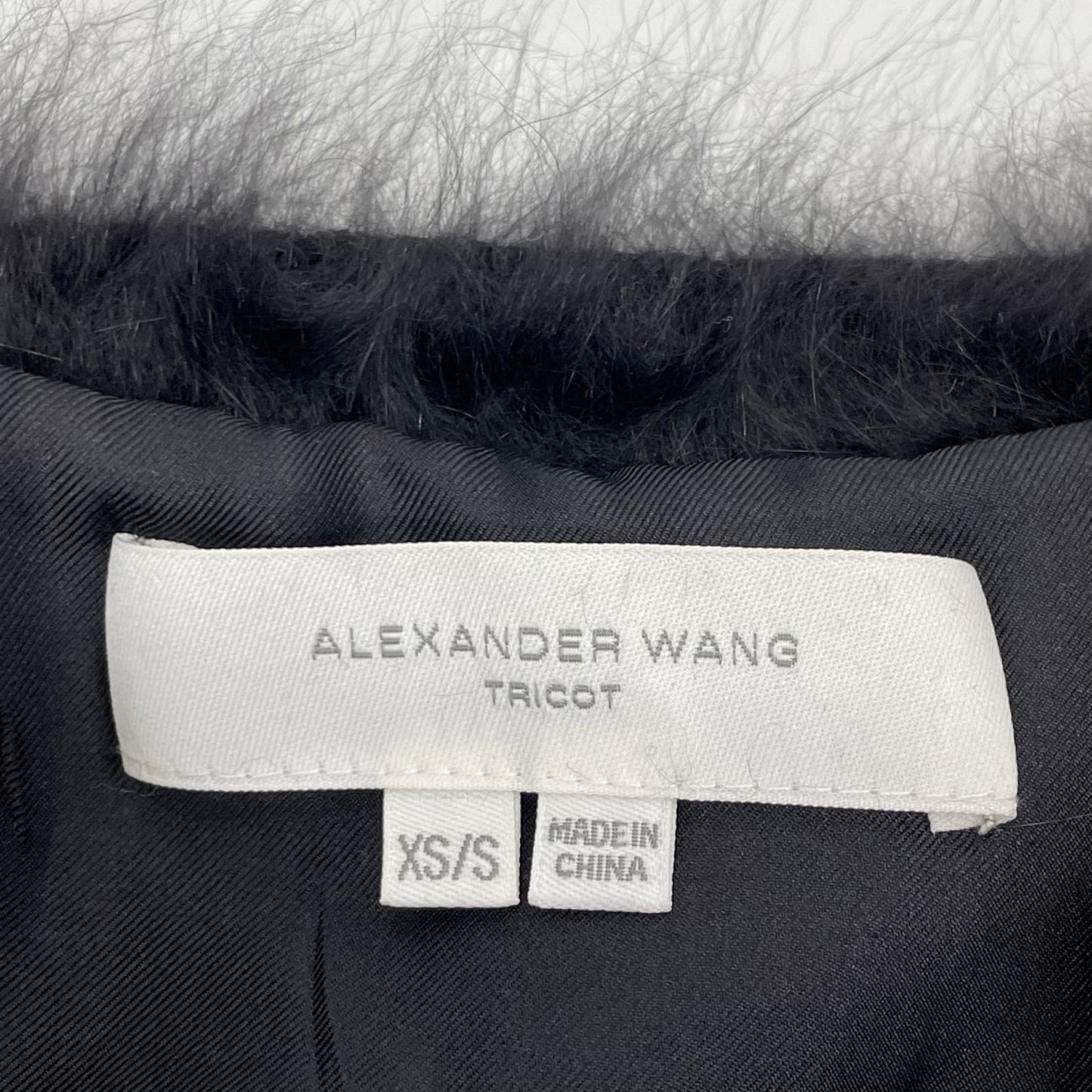 ALEXANDER WANG アレキサンダーワン ブラック アンゴラ ショートコート シャギーニット カーディガン ジャケット