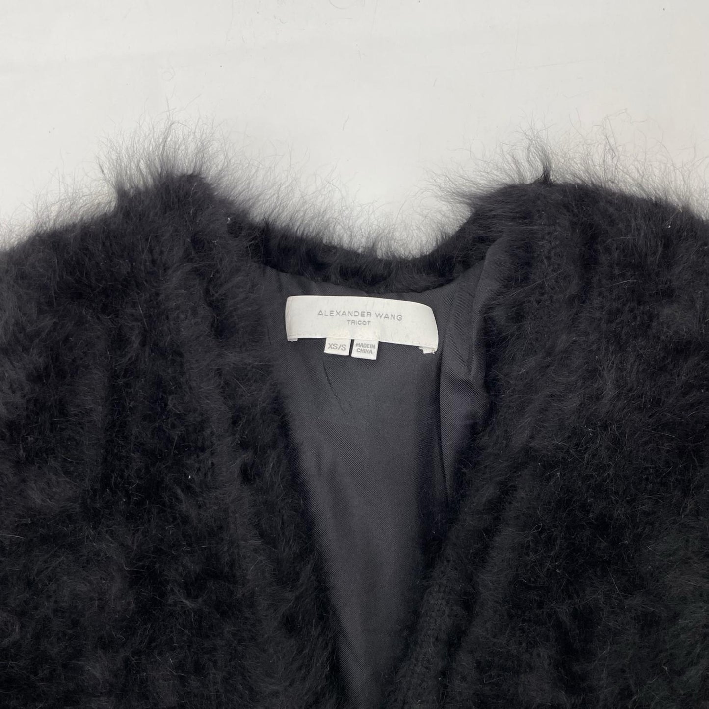ALEXANDER WANG アレキサンダーワン ブラック アンゴラ ショートコート シャギーニット カーディガン ジャケット