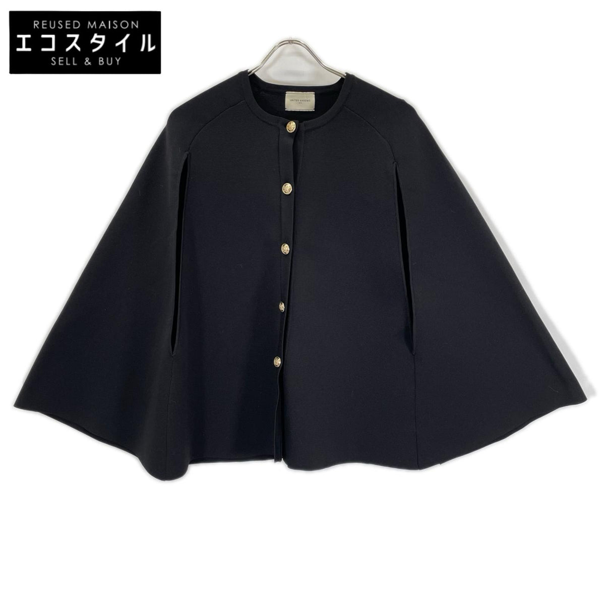 UNITED ARROWS ユナイテッドアローズ ブラック フレアシルエット カーディガン トップス