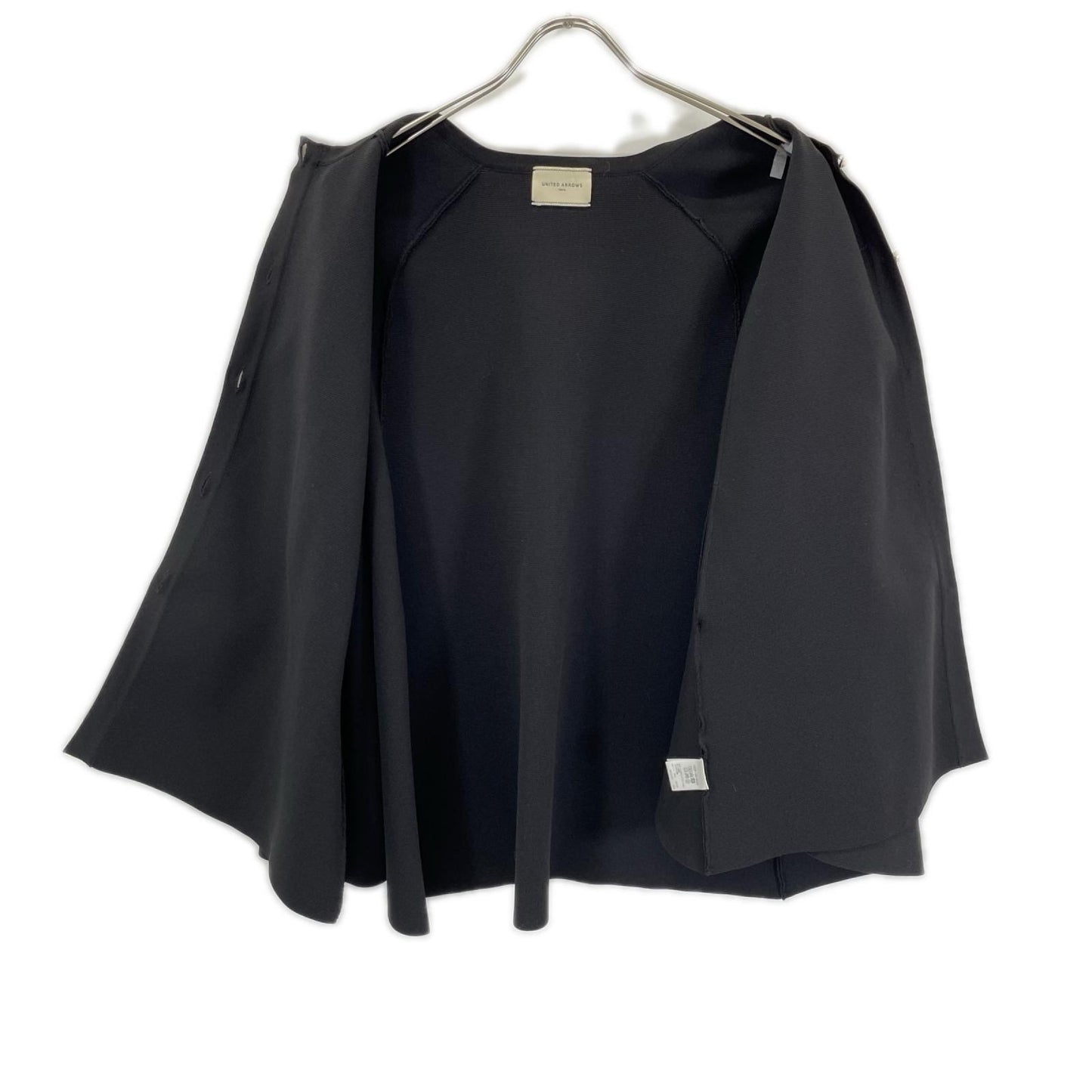 UNITED ARROWS ユナイテッドアローズ ブラック フレアシルエット カーディガン トップス