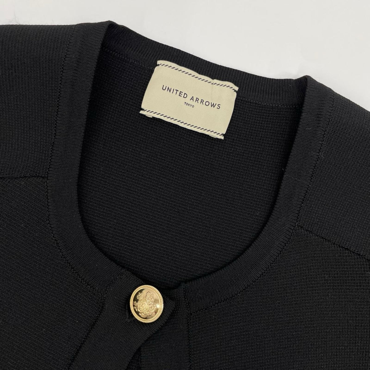 UNITED ARROWS ユナイテッドアローズ ブラック フレアシルエット カーディガン トップス
