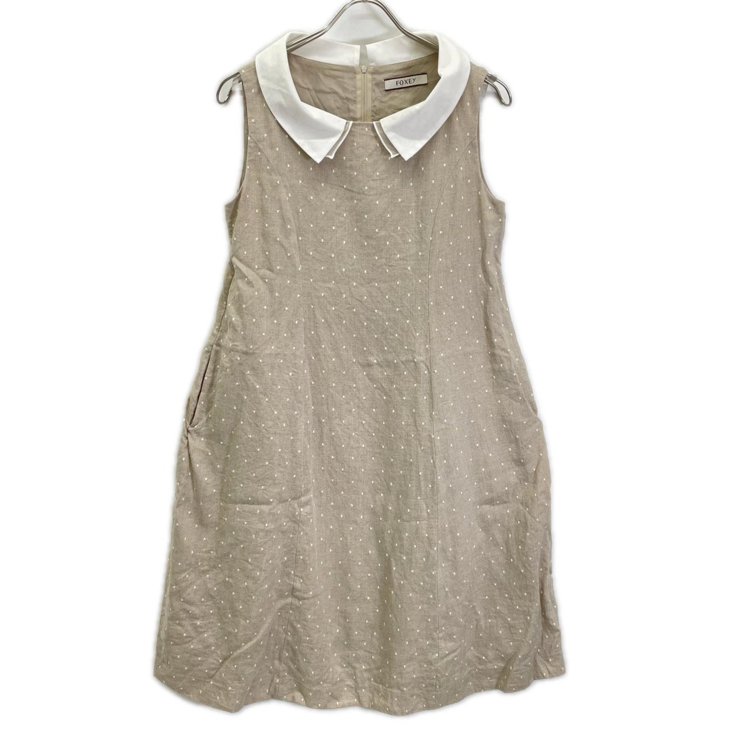 FOXEY フォクシー 35399 ベージュ Linen Sucre ワンピース ワンピース