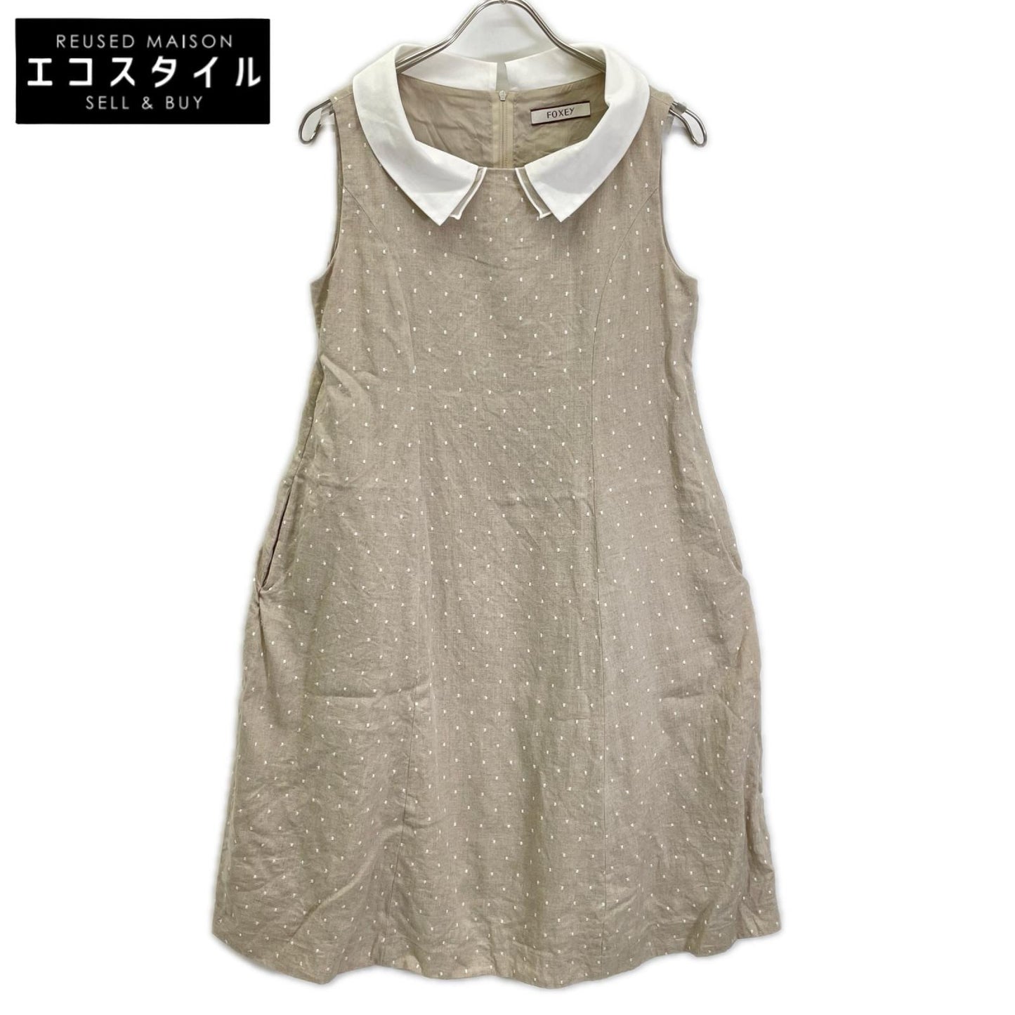 FOXEY フォクシー 35399 ベージュ Linen Sucre ワンピース ワンピース