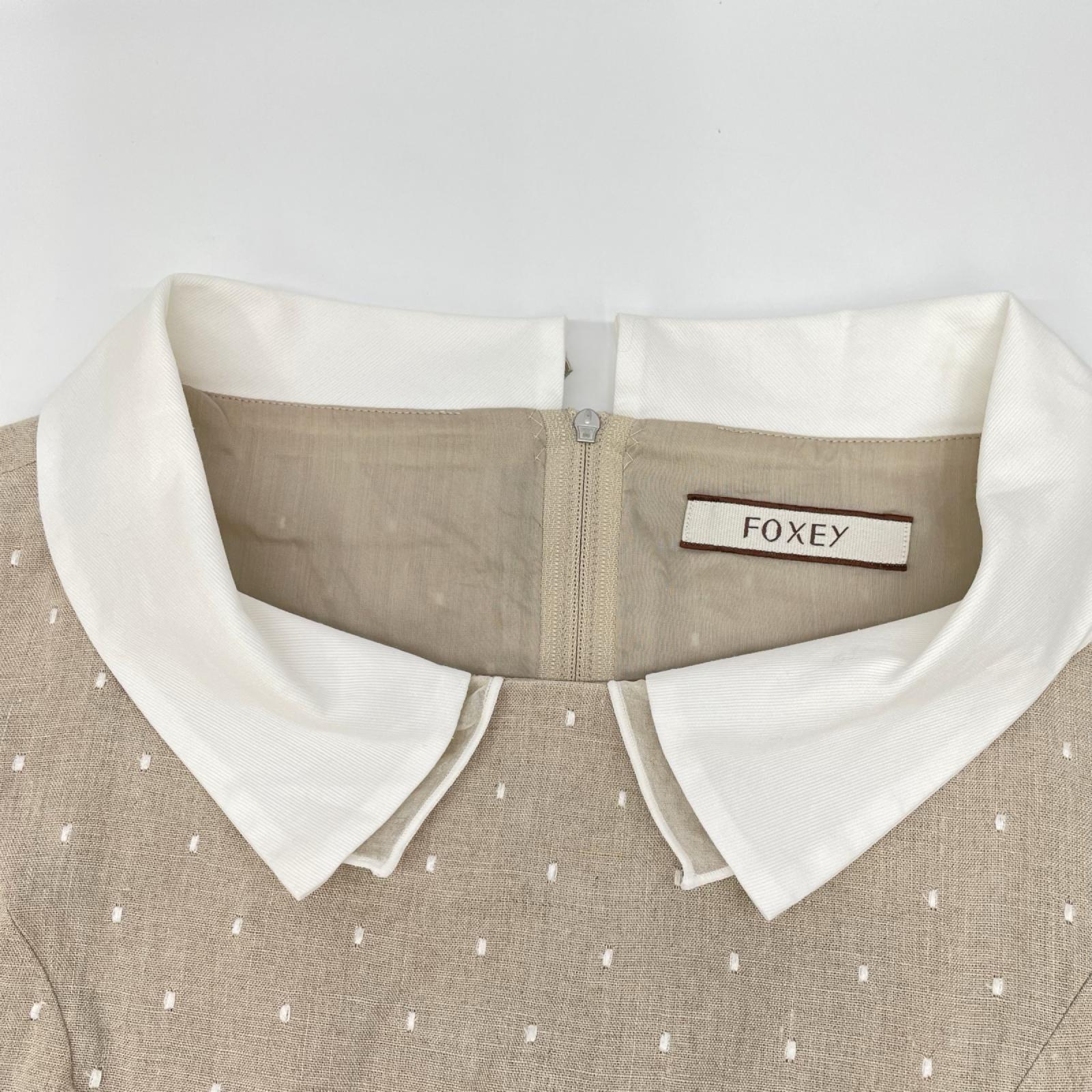 FOXEY フォクシー 35399 ベージュ Linen Sucre ワンピース ワンピース