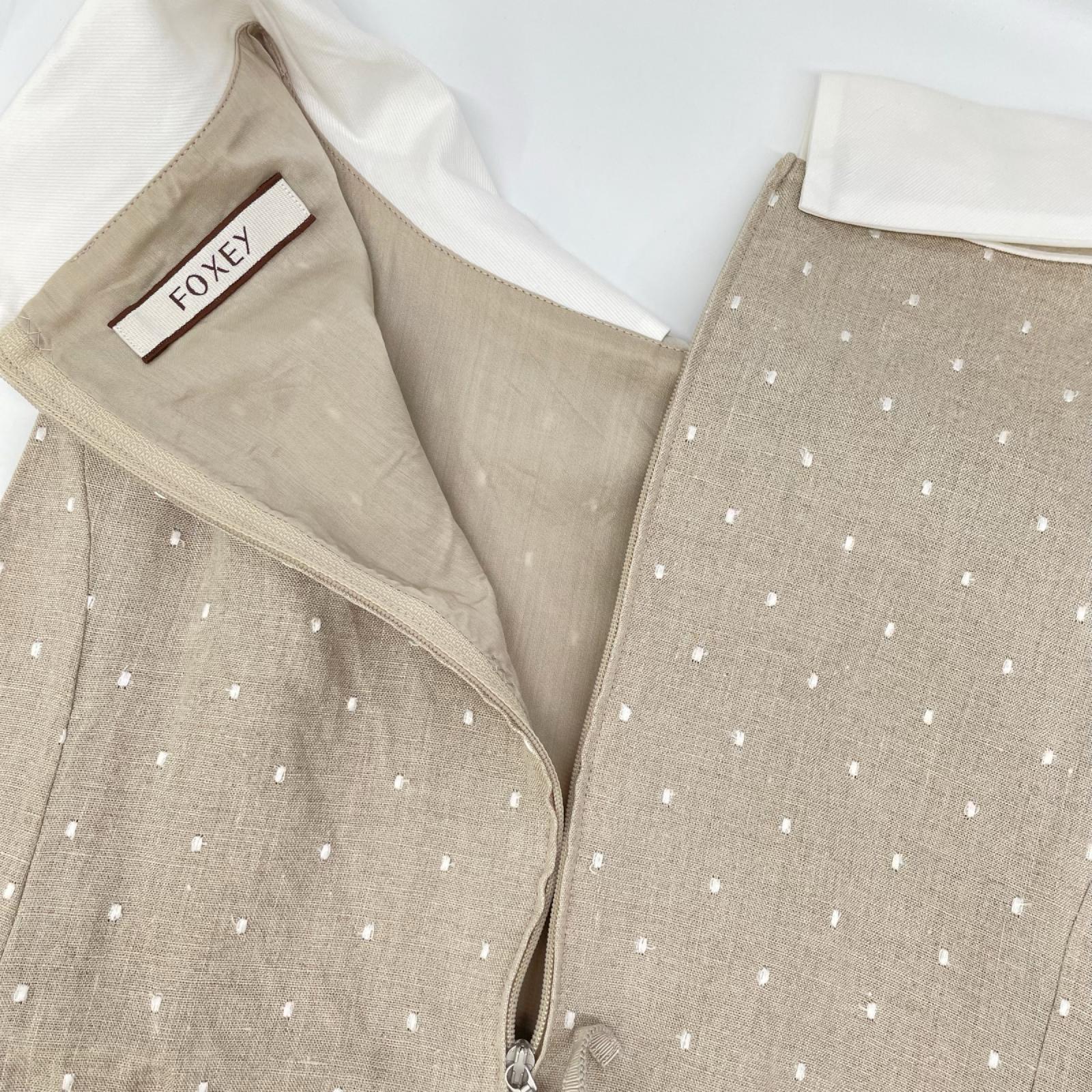 FOXEY フォクシー 35399 ベージュ Linen Sucre ワンピース ワンピース