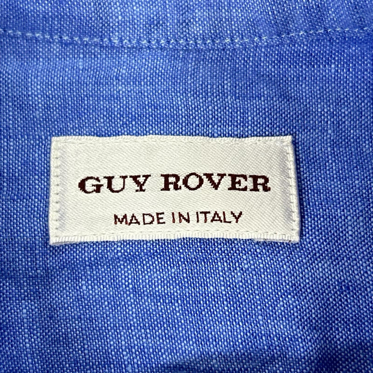 Guy Rover ギローバー 3350GR263L ブルー リネン ヘンリーネックシャツ トップス