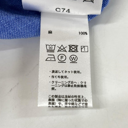 Guy Rover ギローバー 3350GR263L ブルー リネン ヘンリーネックシャツ トップス
