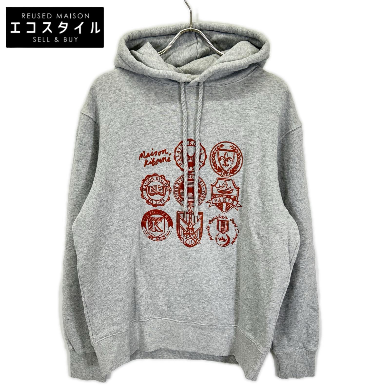 MAISON KITSUNE メゾンキツネ LM00711KM0307 グレー コットン プルオーバーパーカー トップス