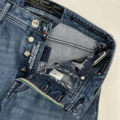JACOB COHEN ヤコブコーエン J688 LIMTED COMF ブルー ボタンフライ デニム パンツ ボトムス