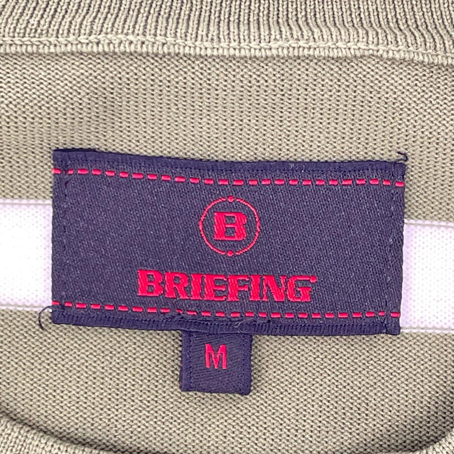 BRIEFING ブリーフィング BRG231M32 グリーン ボーダー クルーネック ニット プルオーバー トップス