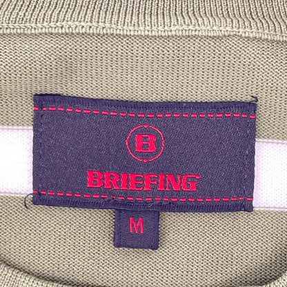 BRIEFING ブリーフィング BRG231M32 グリーン ボーダー クルーネック ニット プルオーバー トップス