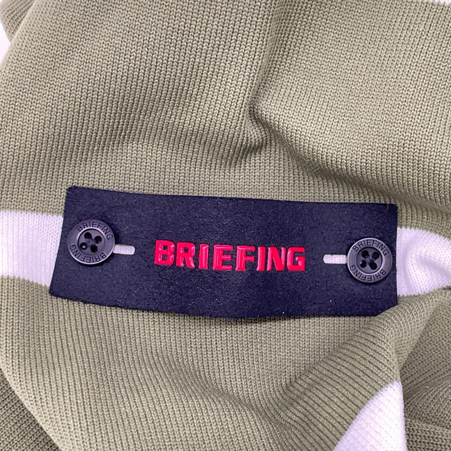 BRIEFING ブリーフィング BRG231M32 グリーン ボーダー クルーネック ニット プルオーバー トップス
