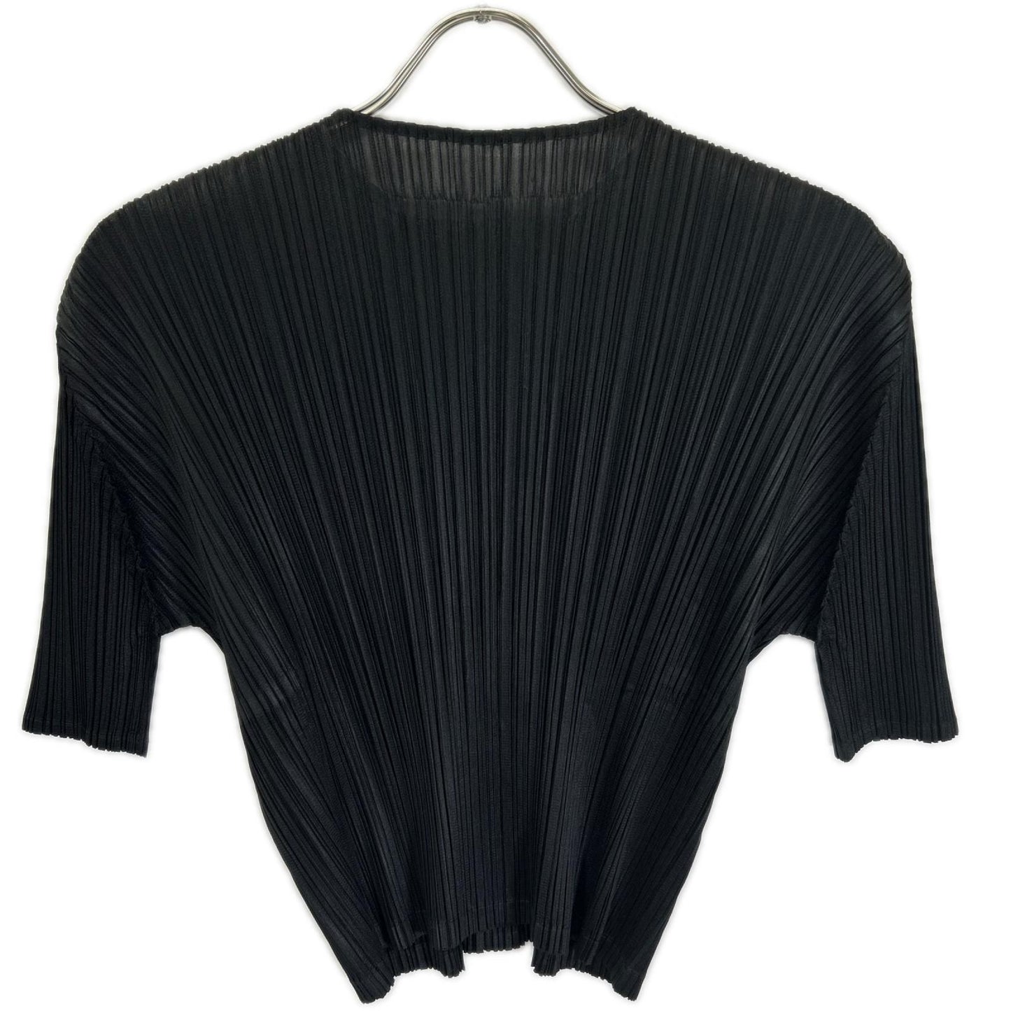 PLEATS PLEASE プリーツプリーズ PP93-JO142 ブラック 5分袖 カーディガン トップス
