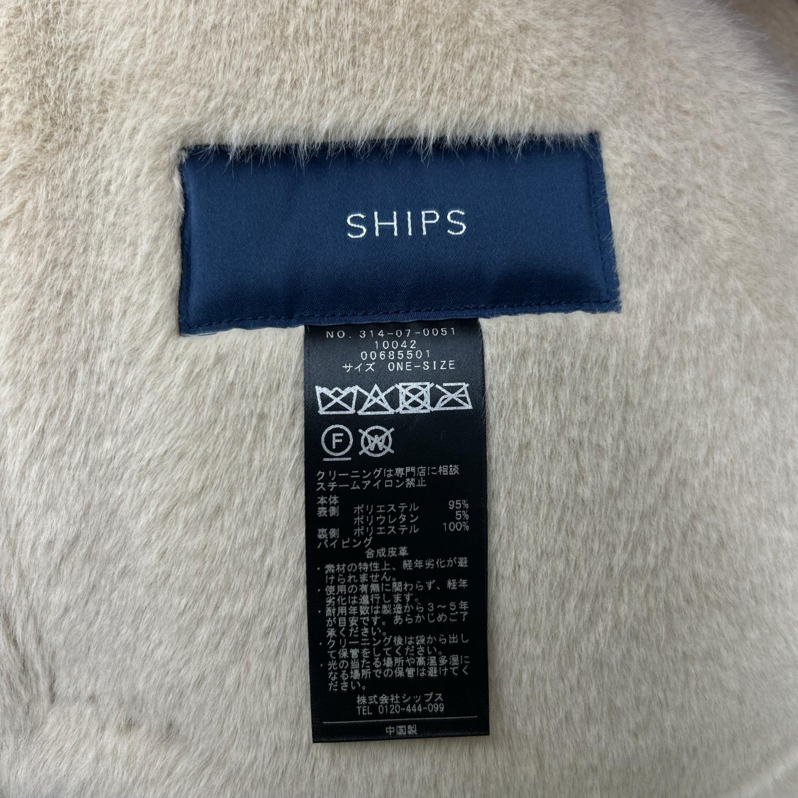 SHIPS シップス 314-07-0051 ブラック フェイク ムートン ジップ コート コート
