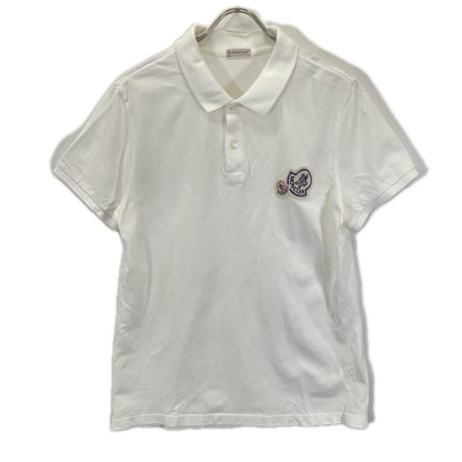 MONCLER モンクレール D10918304200 84556 ホワイト ロゴパッチ ポロシャツ トップス