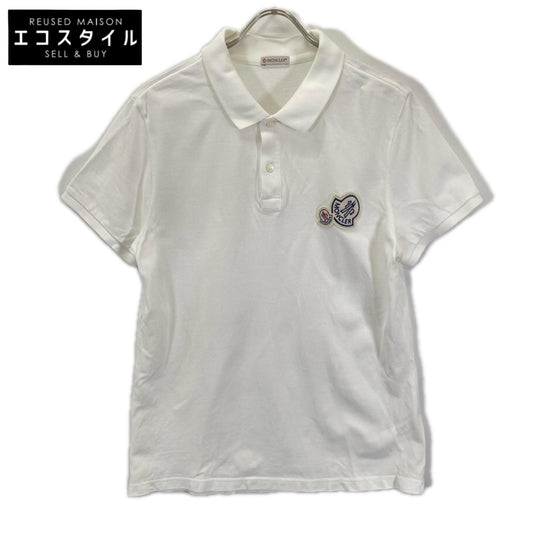MONCLER モンクレール D10918304200 84556 ホワイト ロゴパッチ ポロシャツ トップス
