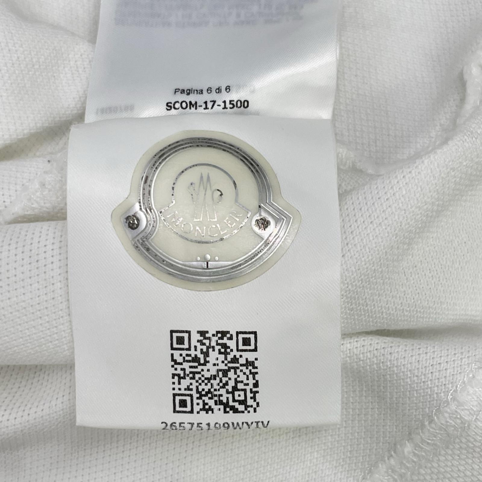 MONCLER モンクレール D10918304200 84556 ホワイト ロゴパッチ ポロシャツ トップス