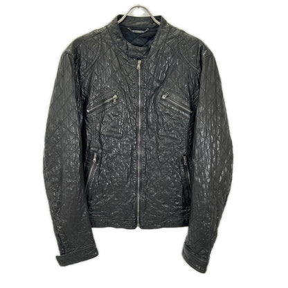 DOLCE&GABBANA ドルチェアンドガッバーナ G9Q30L ブラック ラムレザー シングルライダース ジャケット ジャケット