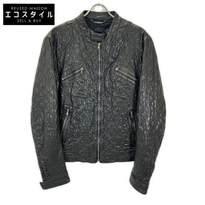 DOLCE&GABBANA ドルチェアンドガッバーナ G9Q30L ブラック ラムレザー シングルライダース ジャケット ジャケット
