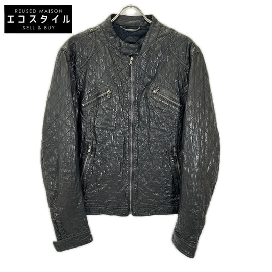 DOLCE&GABBANA ドルチェアンドガッバーナ G9Q30L Black lamb leather single riders jacket Jacket