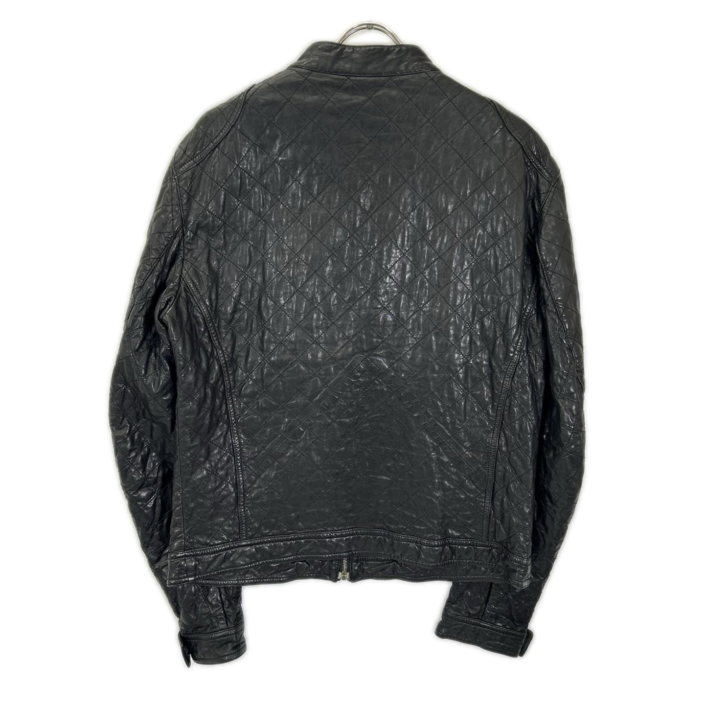 DOLCE&GABBANA ドルチェアンドガッバーナ G9Q30L ブラック ラムレザー シングルライダース ジャケット ジャケット