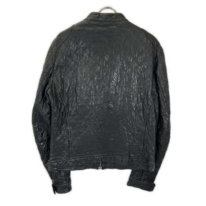 DOLCE&GABBANA ドルチェアンドガッバーナ G9Q30L ブラック ラムレザー シングルライダース ジャケット ジャケット