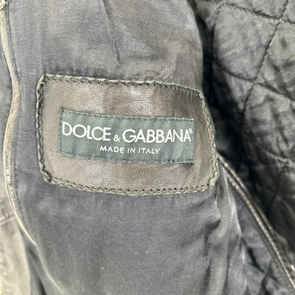DOLCE&GABBANA ドルチェアンドガッバーナ G9Q30L ブラック ラムレザー シングルライダース ジャケット ジャケット
