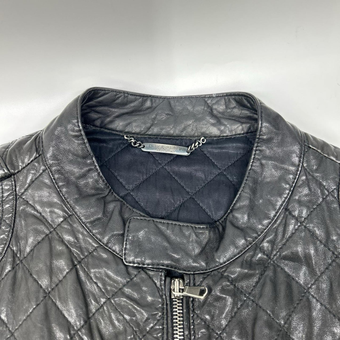 DOLCE&GABBANA ドルチェアンドガッバーナ G9Q30L ブラック ラムレザー シングルライダース ジャケット ジャケット