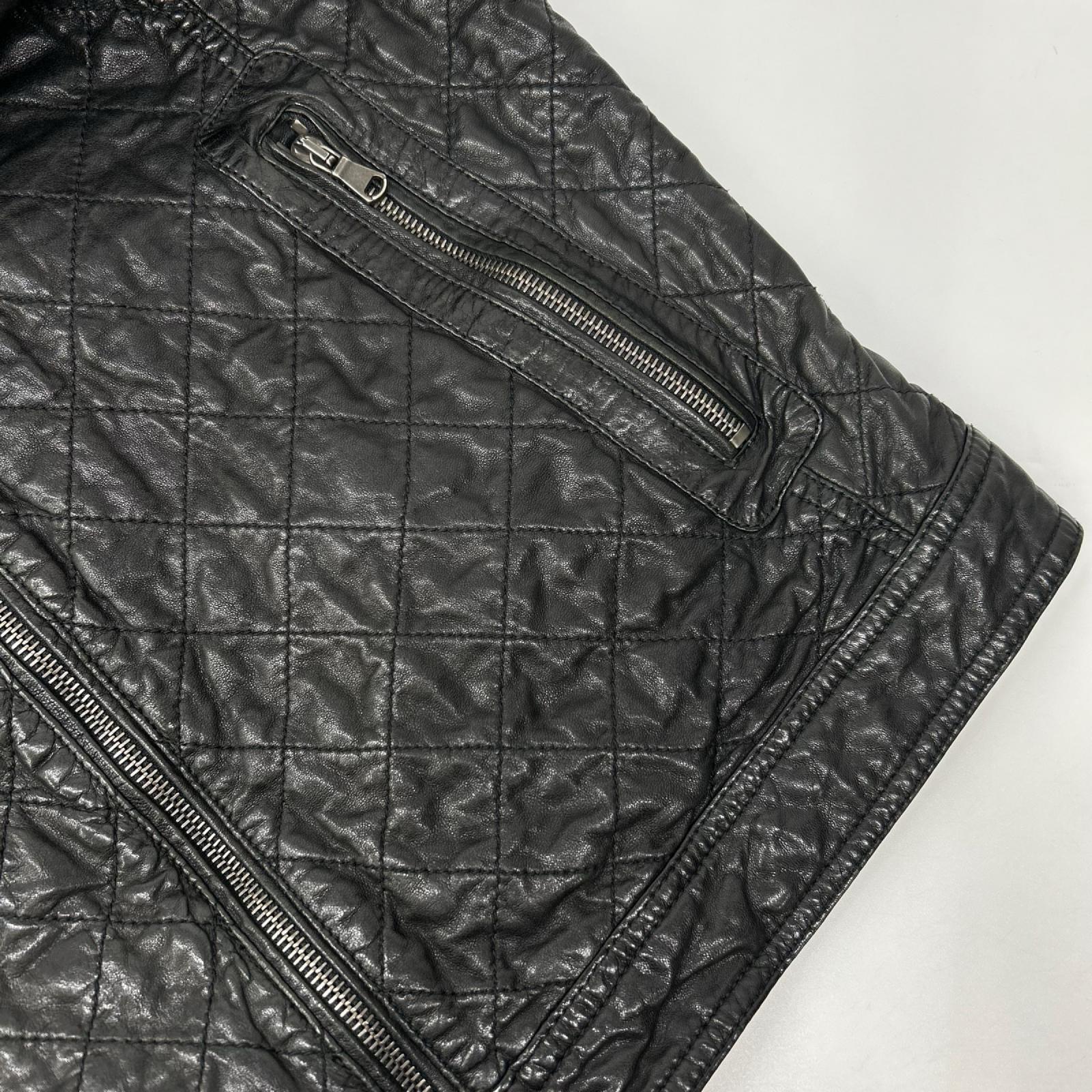 DOLCE&GABBANA ドルチェアンドガッバーナ G9Q30L ブラック ラムレザー シングルライダース ジャケット ジャケット