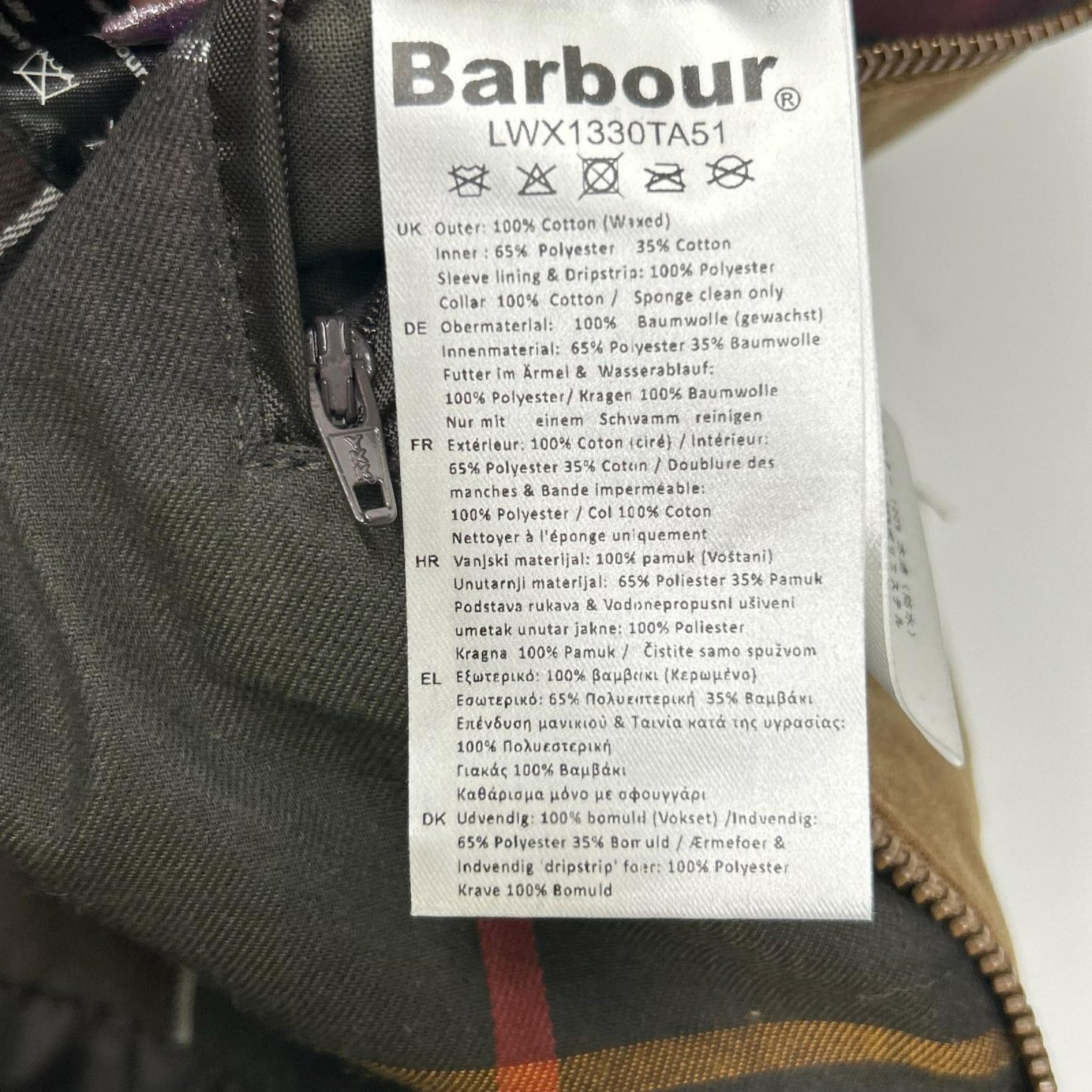 Barbour バブアー 23AW LWX1330TA51 ブラウン タウンフィールドワックス コート コート