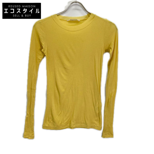AURALEE オーラリー A00T01HF イエローSUPER HIGH GAUGE SHEER RIB L/S Tシャツ トップス
