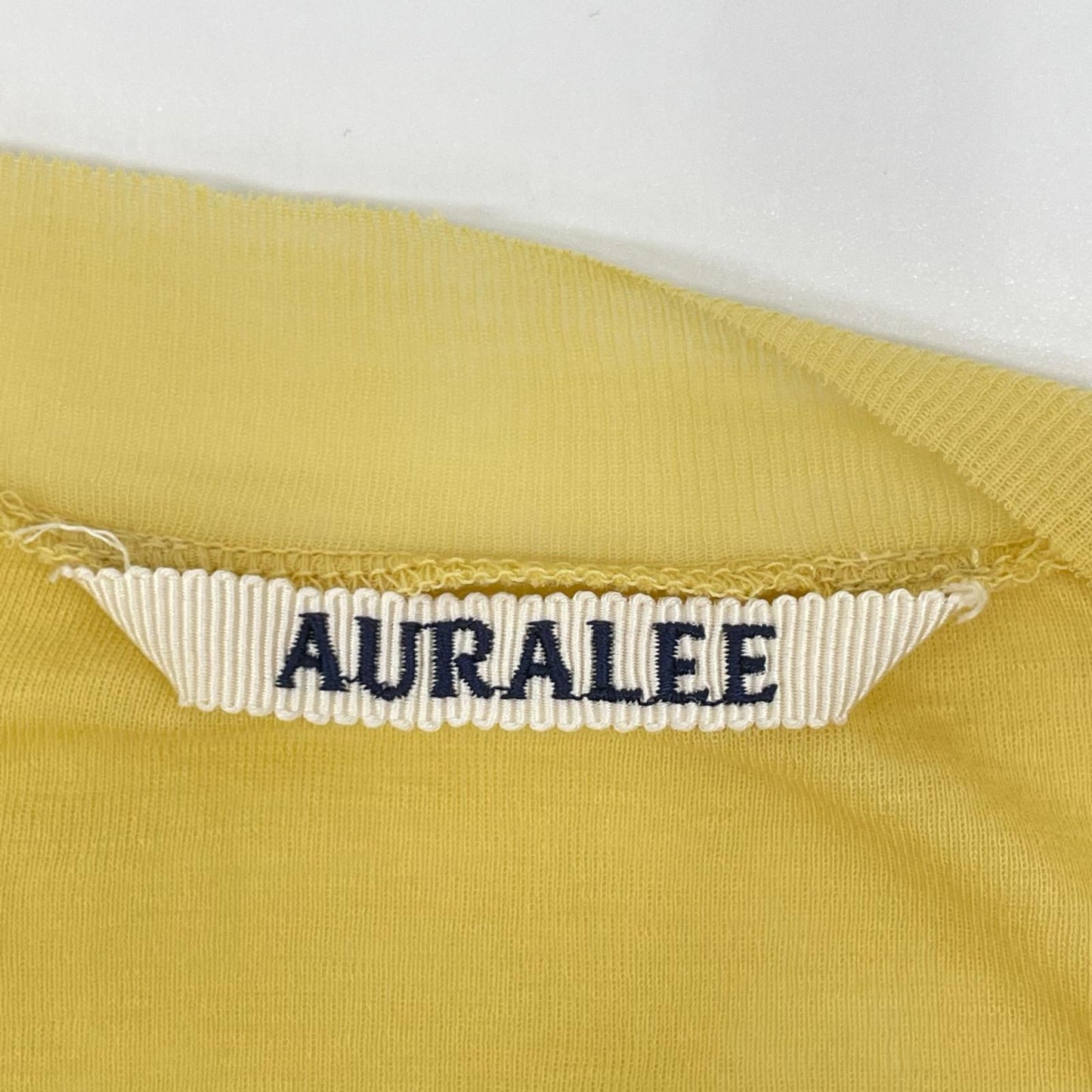 AURALEE オーラリー A00T01HF イエローSUPER HIGH GAUGE SHEER RIB L/S Tシャツ トップス