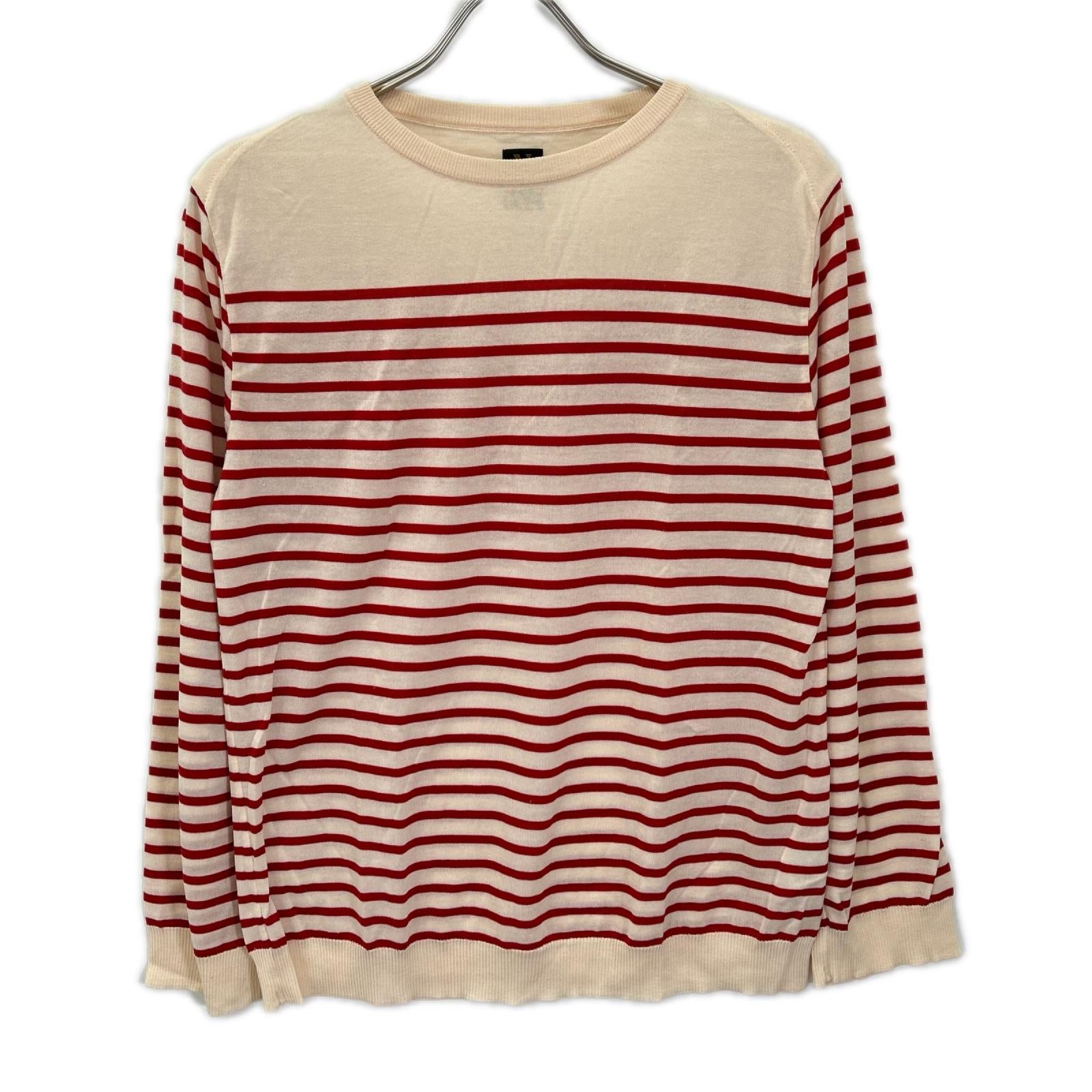 BATONER バトナー ベージュレッド CELLULOSE CASHMERE BORDER LONG SLEEVE カットソー トップス