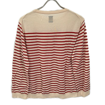 BATONER バトナー ベージュレッド CELLULOSE CASHMERE BORDER LONG SLEEVE カットソー トップス